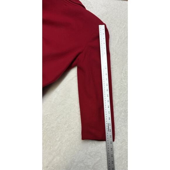Vtg Womens Blazer Red 100% Wool Lined Single Breasted Size 12 Holiday Christmas - Picture 5 of 7